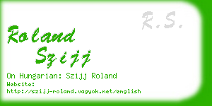 roland szijj business card